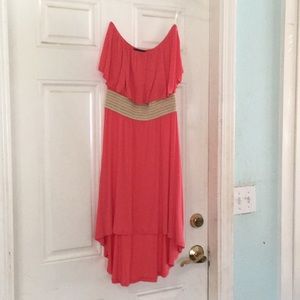 Pink strapless dress